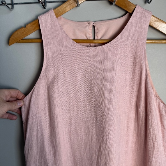 RW&Co. Women's Sleeveless LINEN Blend Mini Shift Dress Cottage Pink Size Medium - Picture 2 of 14